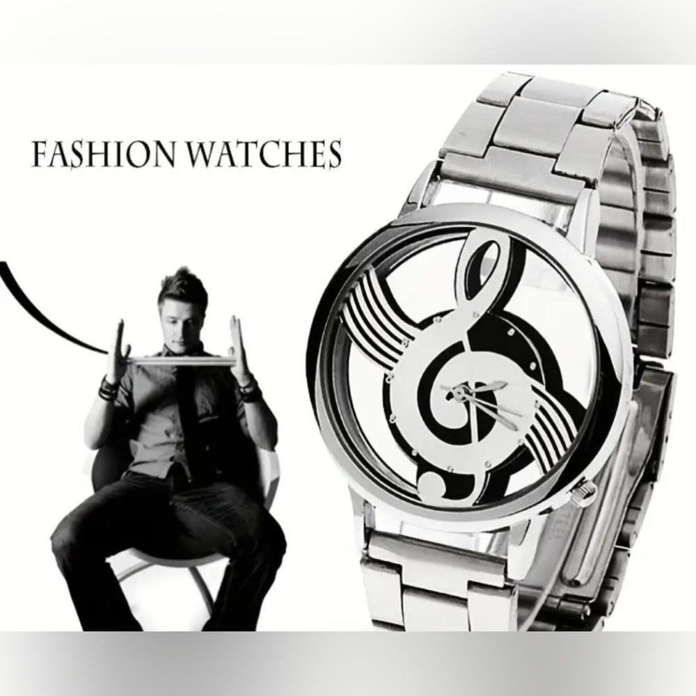 NWOT Men Music Treble Clef Watch